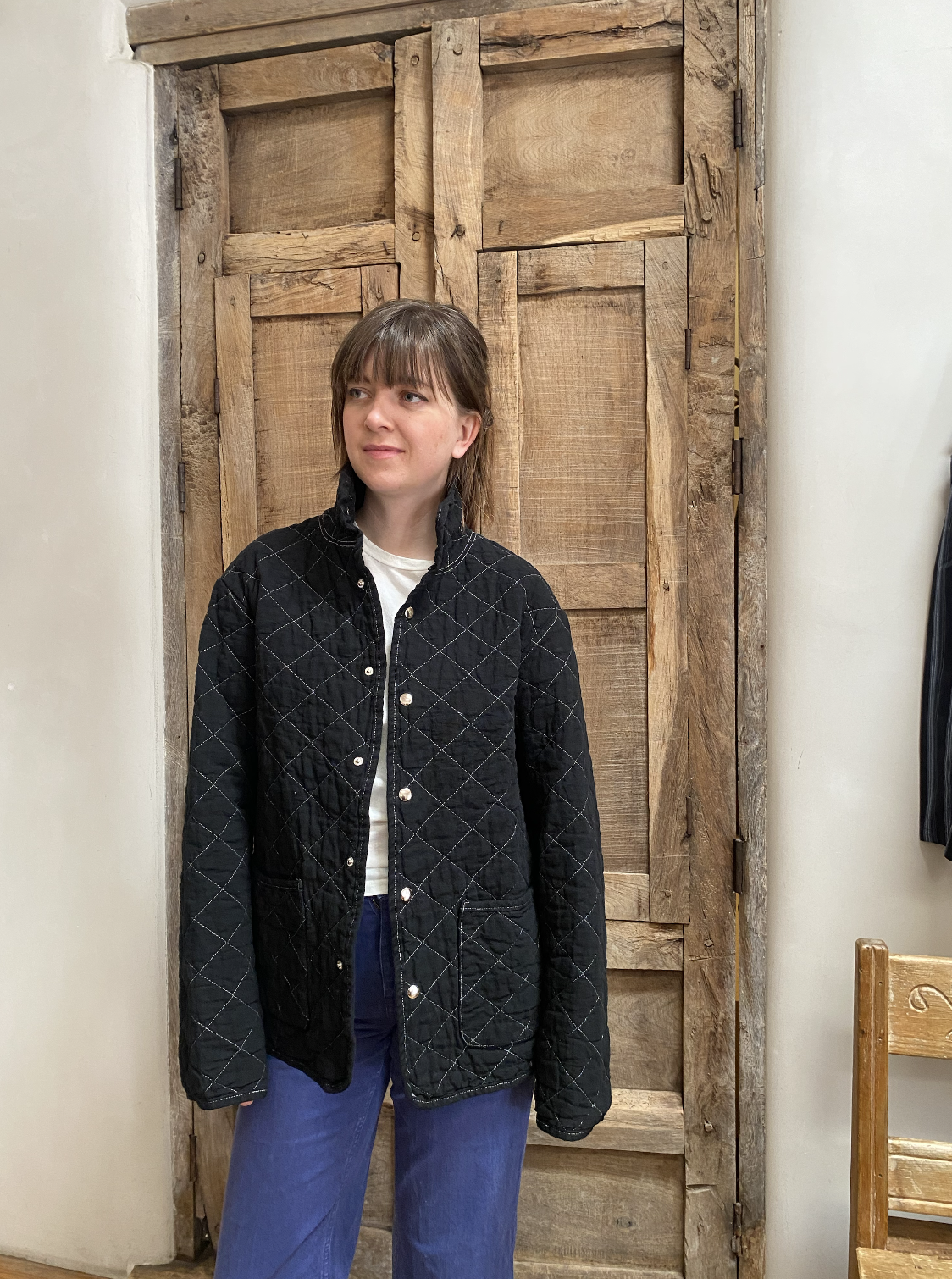 utility canvas quilted jacket