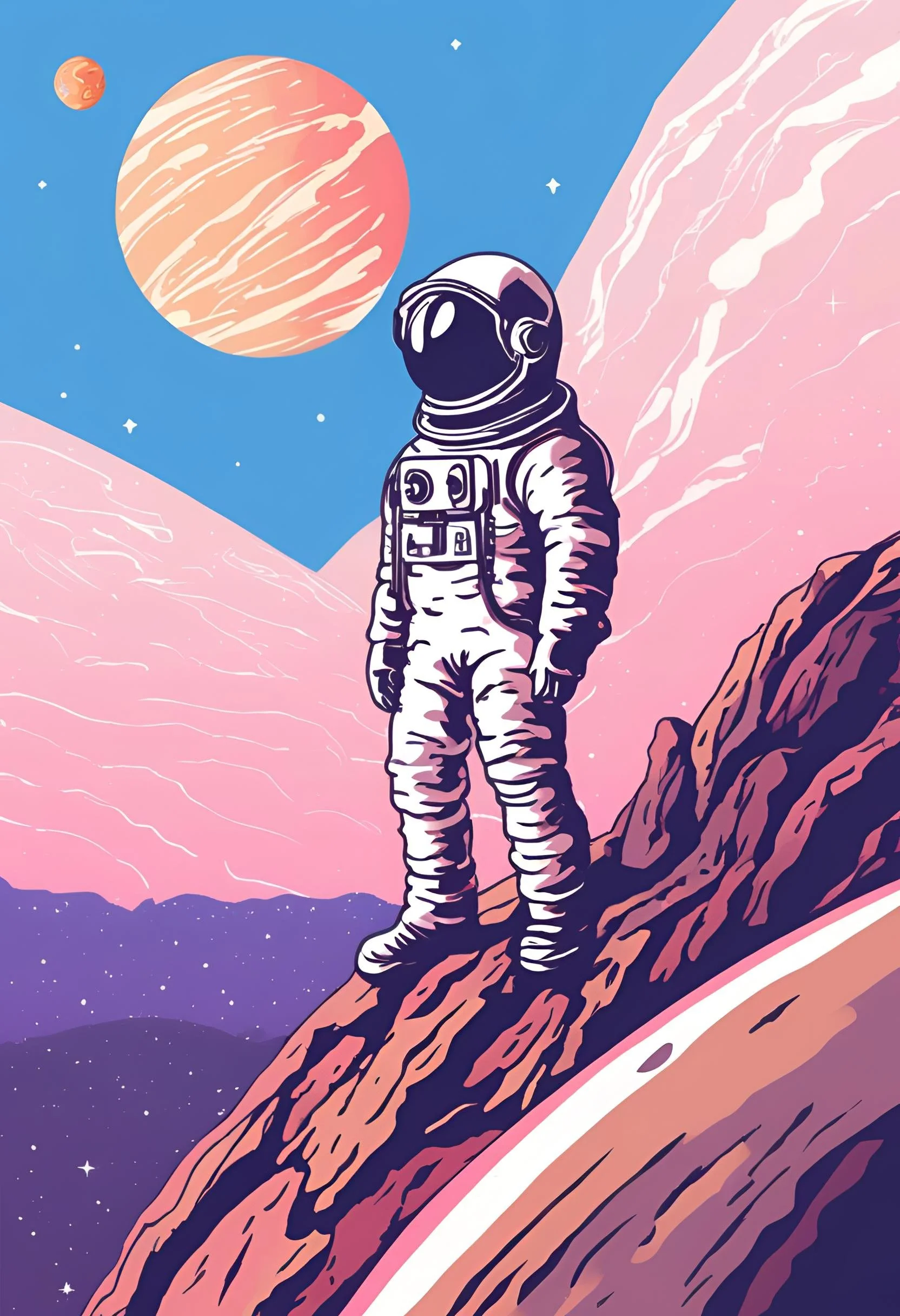 A lonely astronaut standing on a planet.jpg