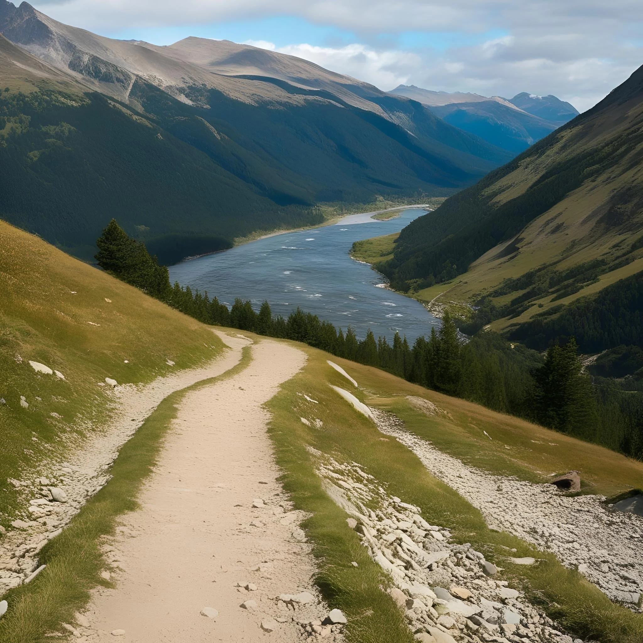 mountain pathway with a river in the background.jpg