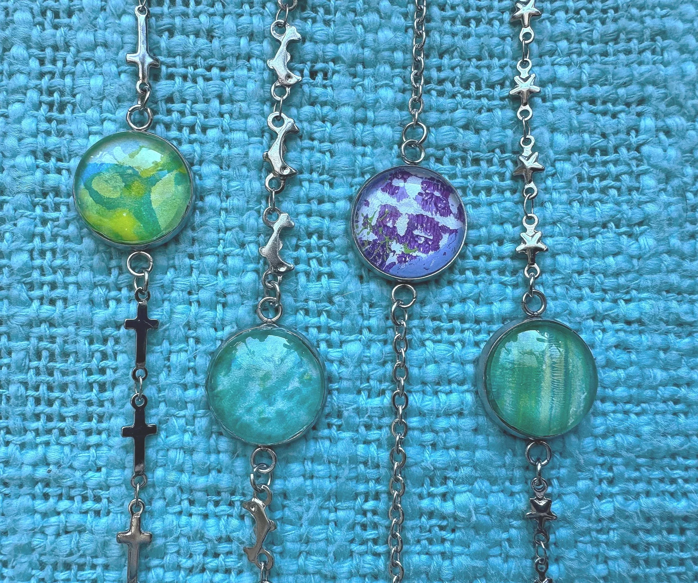 These lovely delicate bracelets have adjustable chains and a variety of chains. 