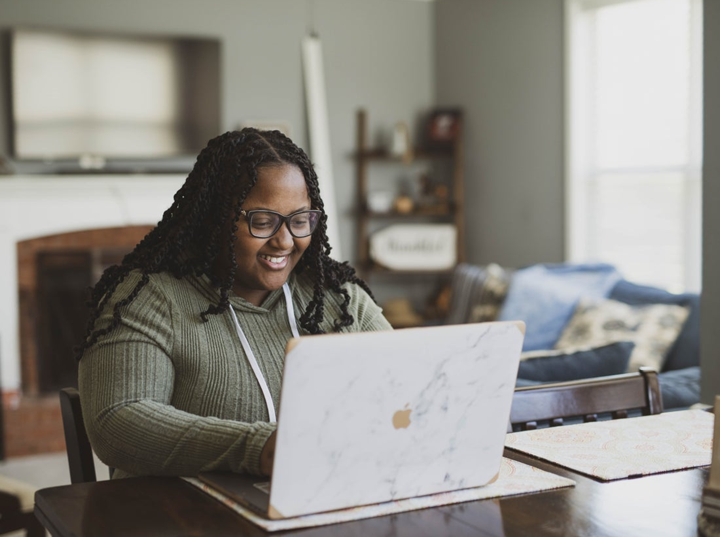 Black Woman Attending Online Nerd Convention And Enjoying Themselves