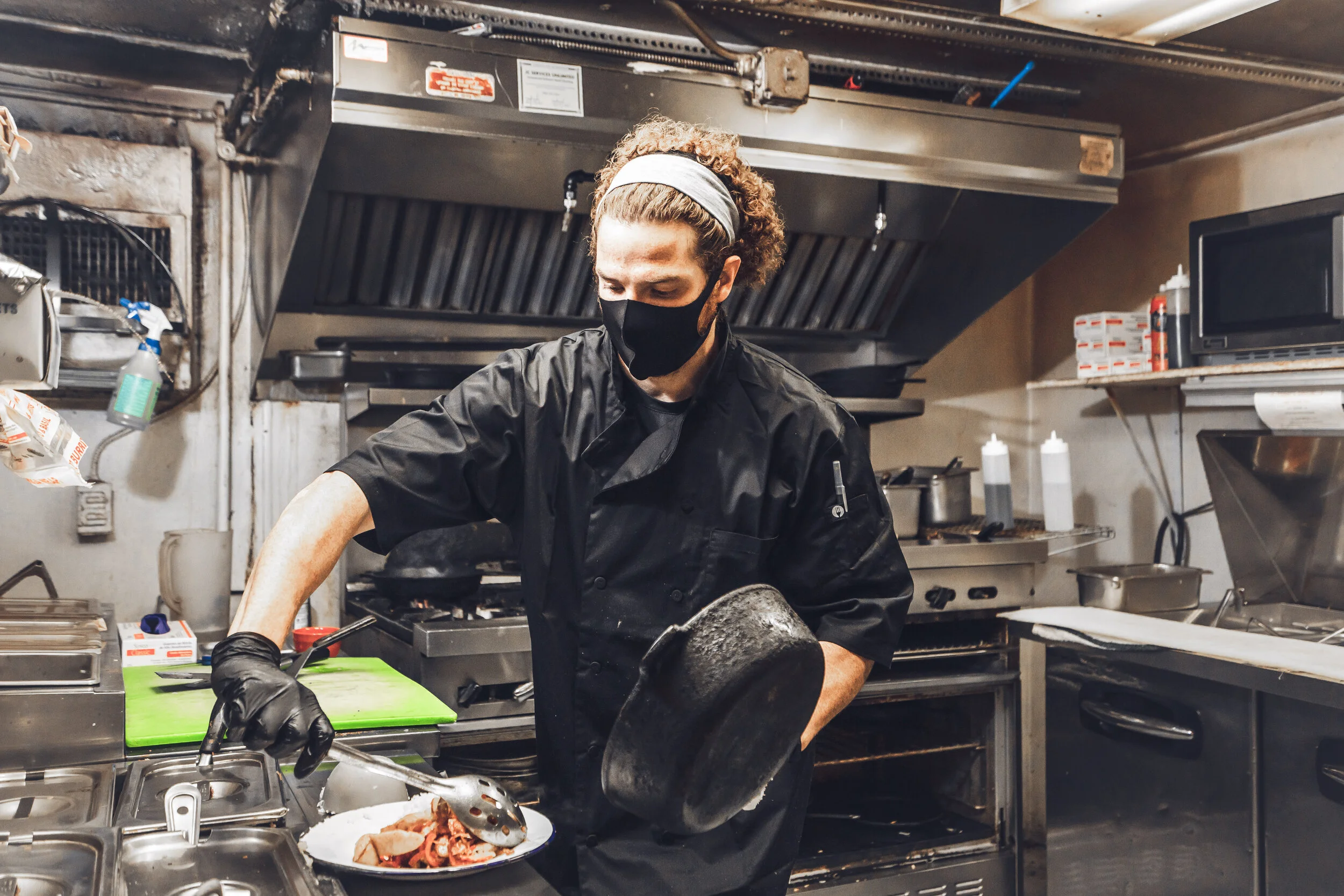 Kitchen staff preparing dishes at Wild Craft Eatery in Boone, NC