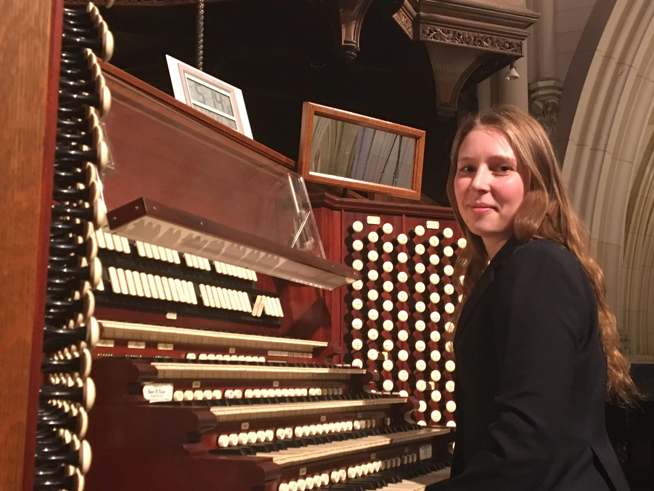 Sarah Jane Starcher Germani plays the organ at St. Patrick's Cathedral in NYC