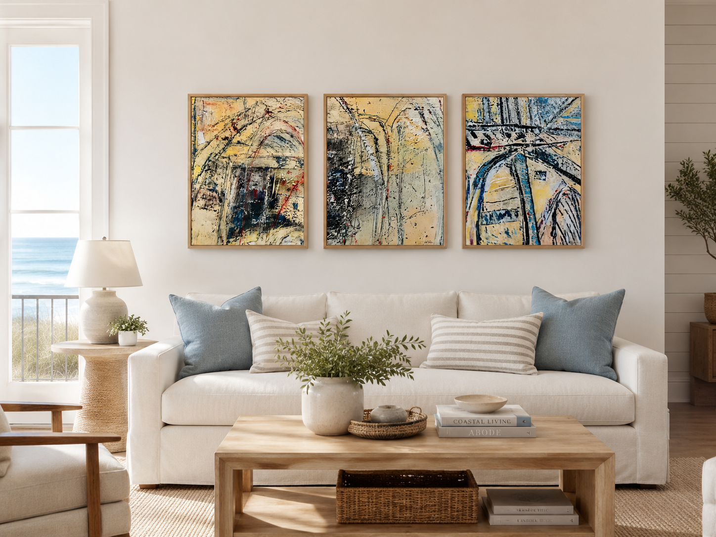 Under the Bridge 
Mixed media on 2" birch panels 
Each section 16x20” 
$300 for 3 sections or $140 for 1 section