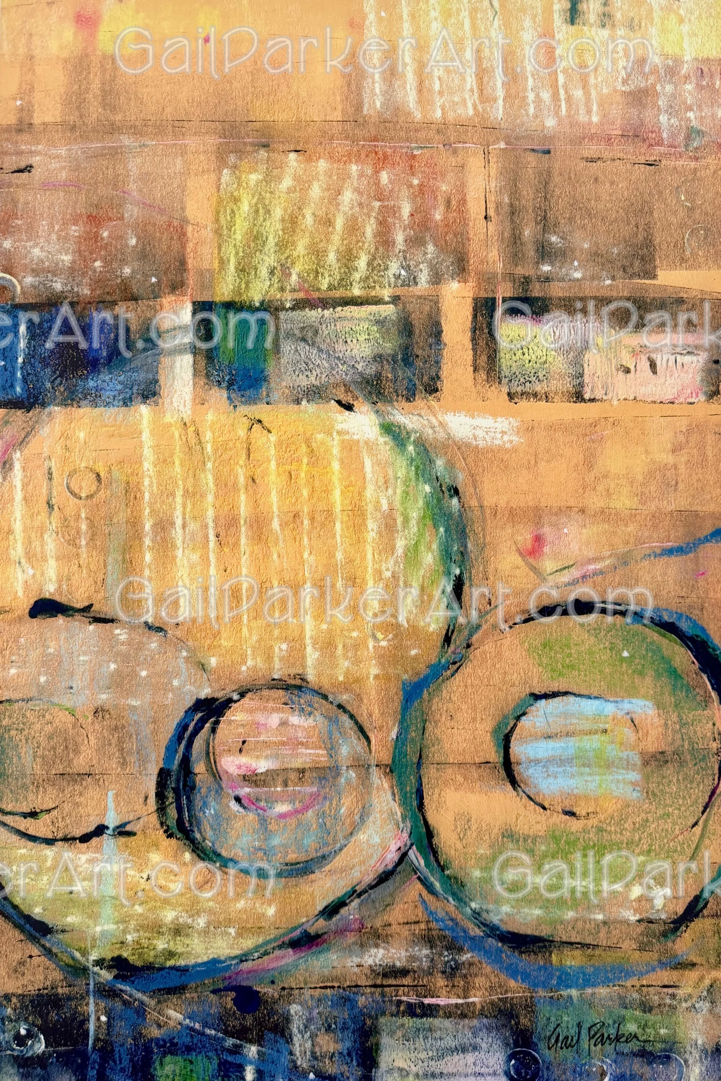 "Rounds and Recs"  
23"x 35"  
Mixed media  
$300  