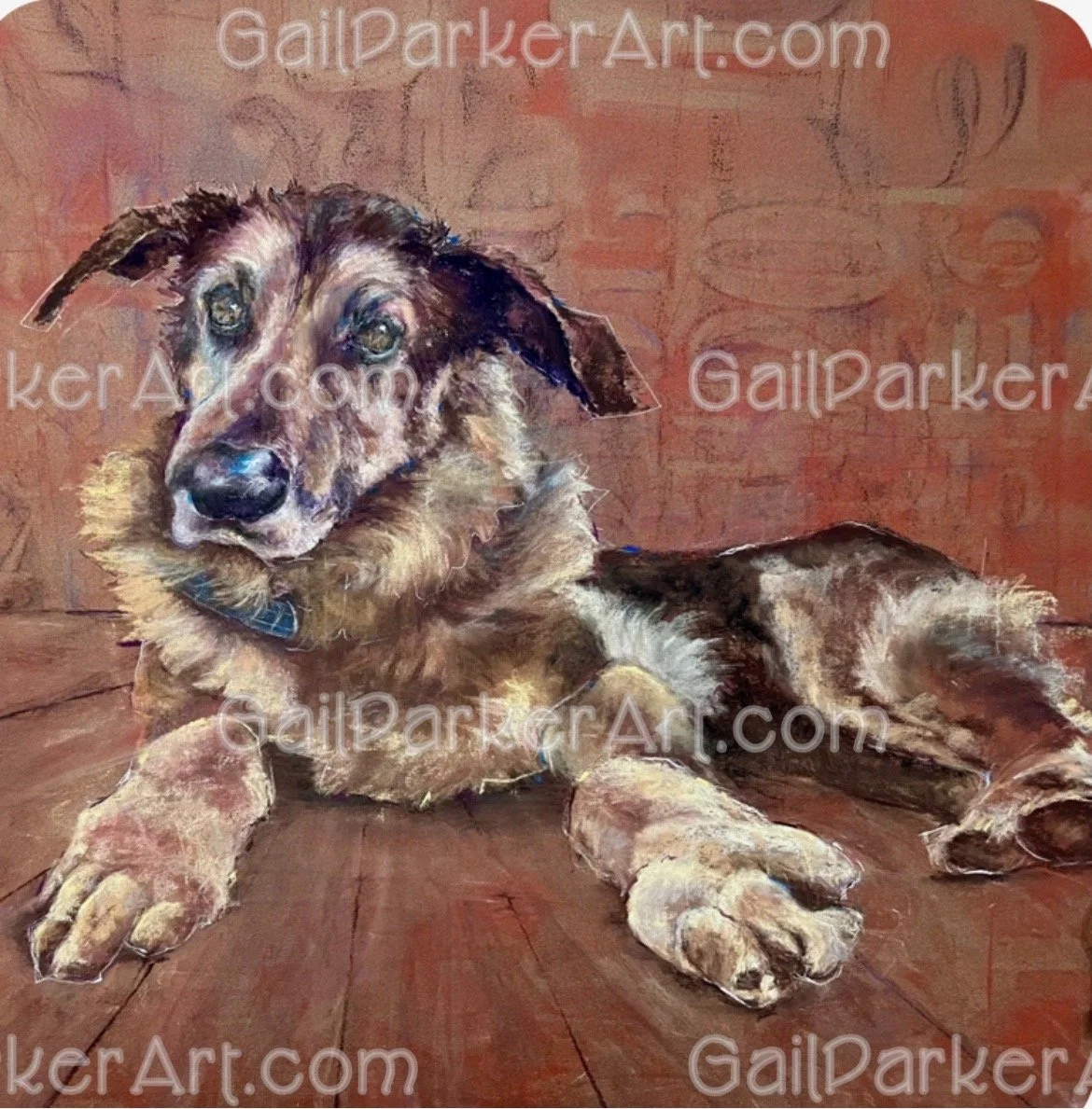 "Amazing Old Friend"  
18" x 24" Pastel on paper  
$100  
