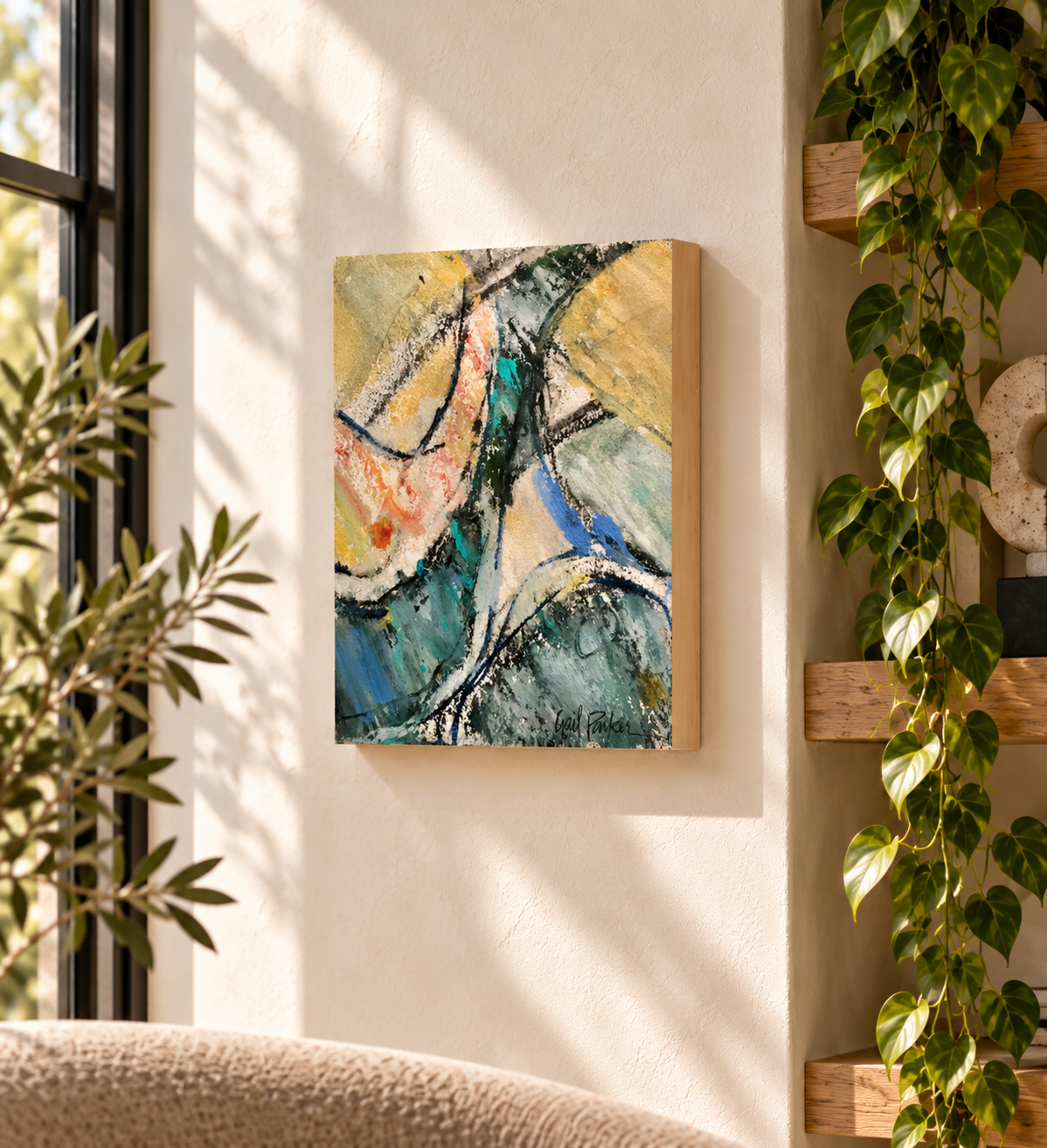 Music  
8x10” Oil stick  mounted on birch panel  
$100