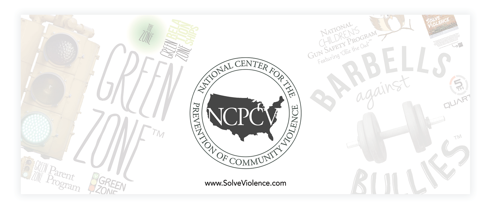 Printed Table Banner (+ Program Logos) | National Center for the Prevention of Community Violence (NCPCV) 