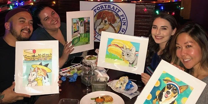 PAINT AND SIP PET PORTRAIT FUN