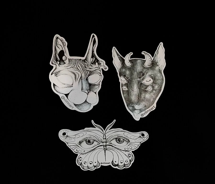 sticker pack ! (cat/goat/butterfly)