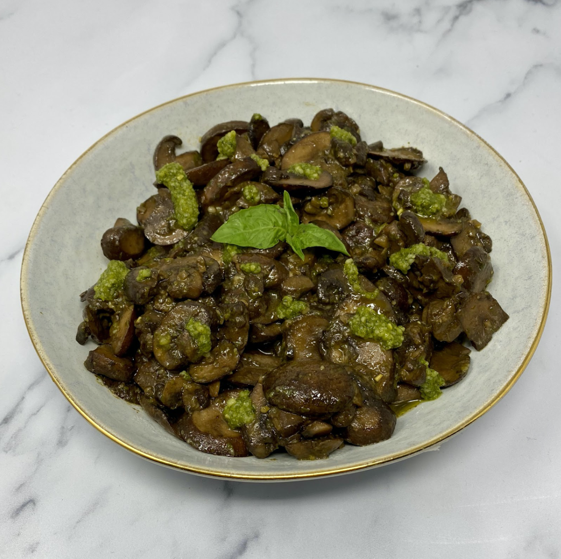 Pesto Mushrooms