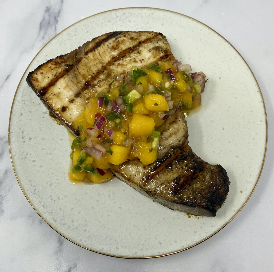Grilled Swordfish with Spicy Mango Salsa