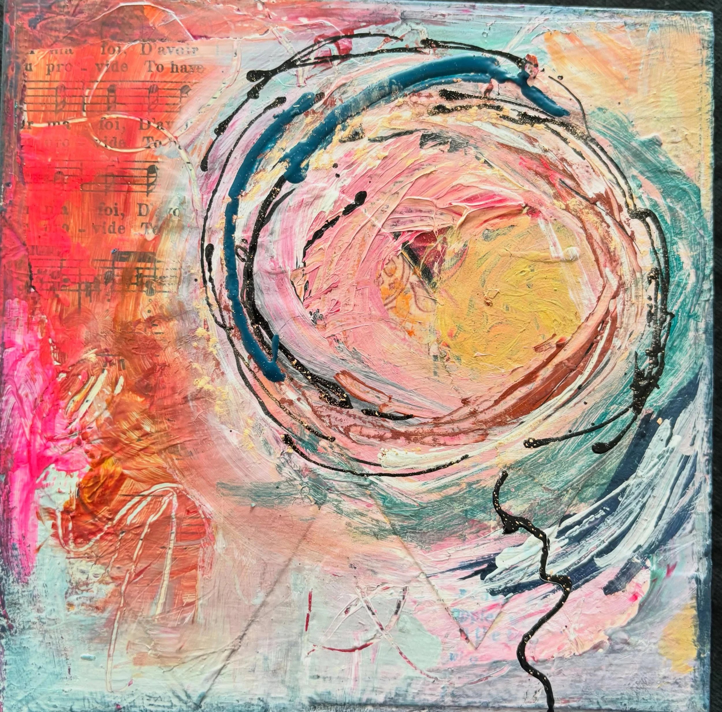 I&rsquo;ve been finding my way back into the studio in a quieter way. 

These small pieces feel like repetition -something building under the surface.  The circles keep appearing. Lately they feel less like shapes and more like movement. 

#abstract 
