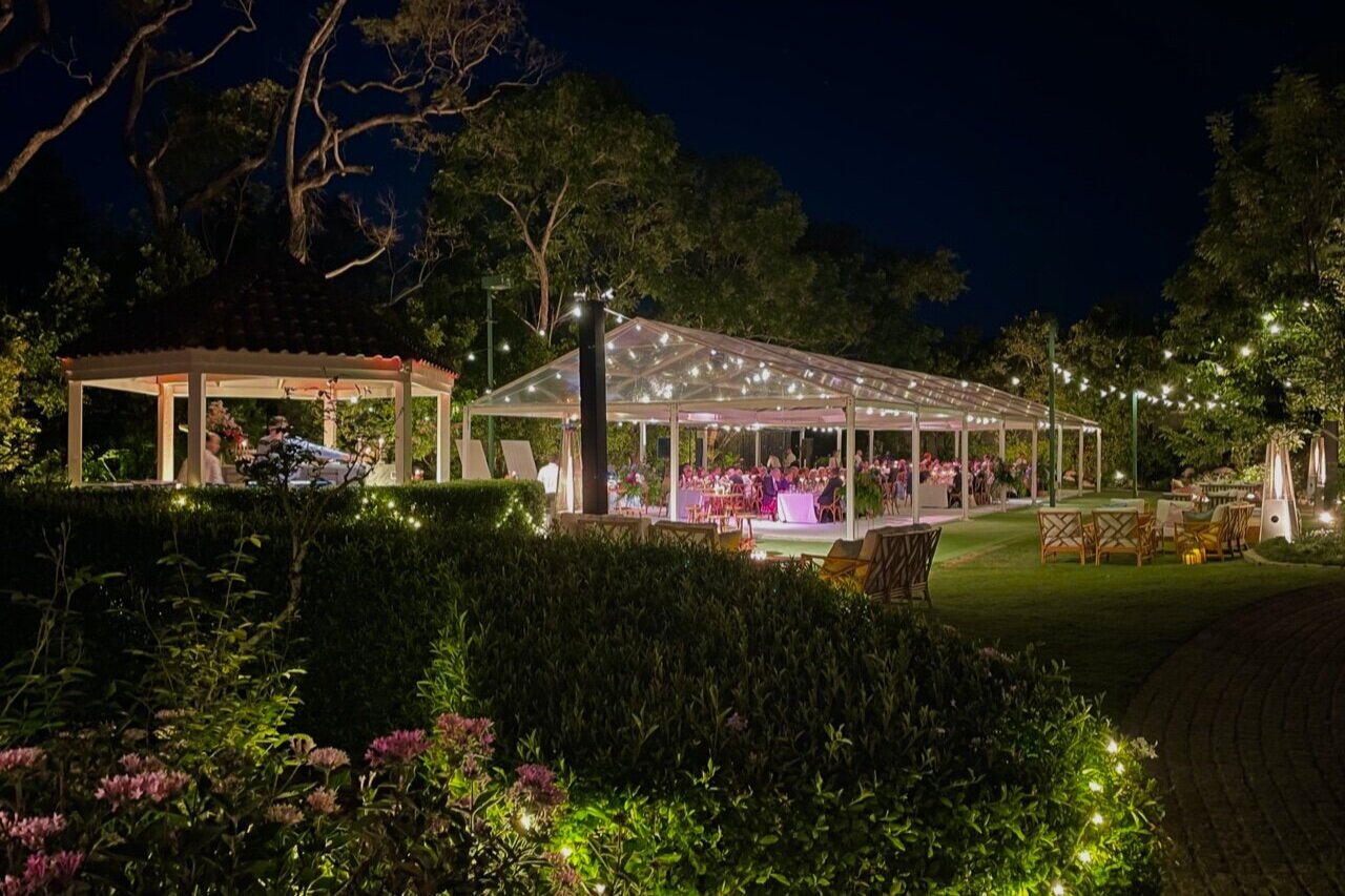 A wedding in a marquee under the stars