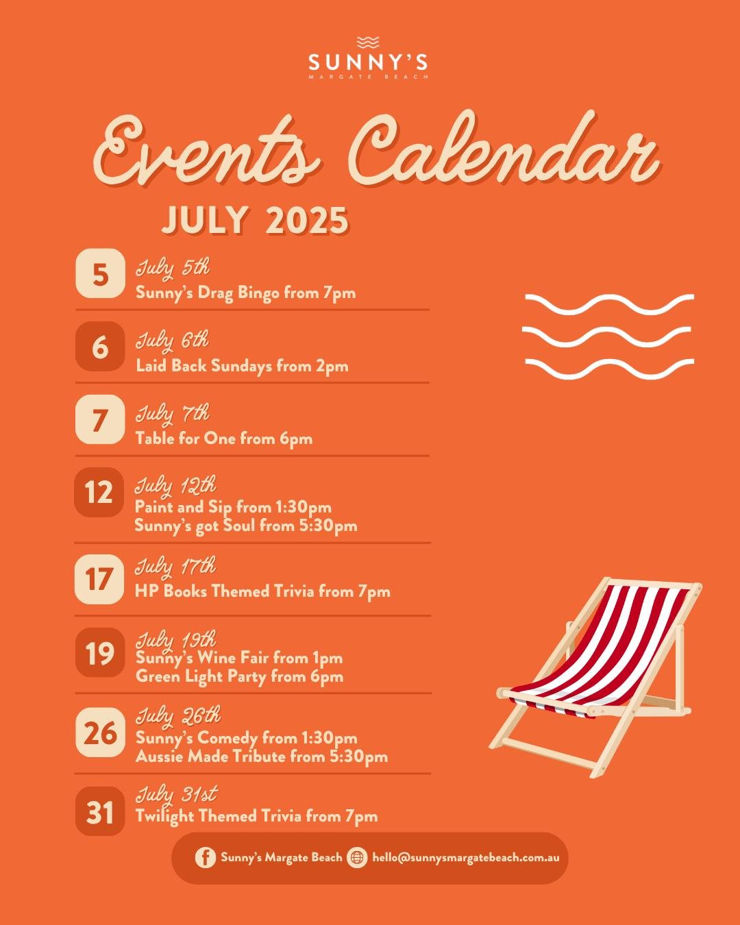 What&rsquo;s on this July at Sunny&rsquo;s? 🍸🎶 

From rooftop discos and live music to paint &amp; sip afternoons and epic themed parties - there&rsquo;s something for everyone. 

Check out our events and book your spot today!

Ticket link through 