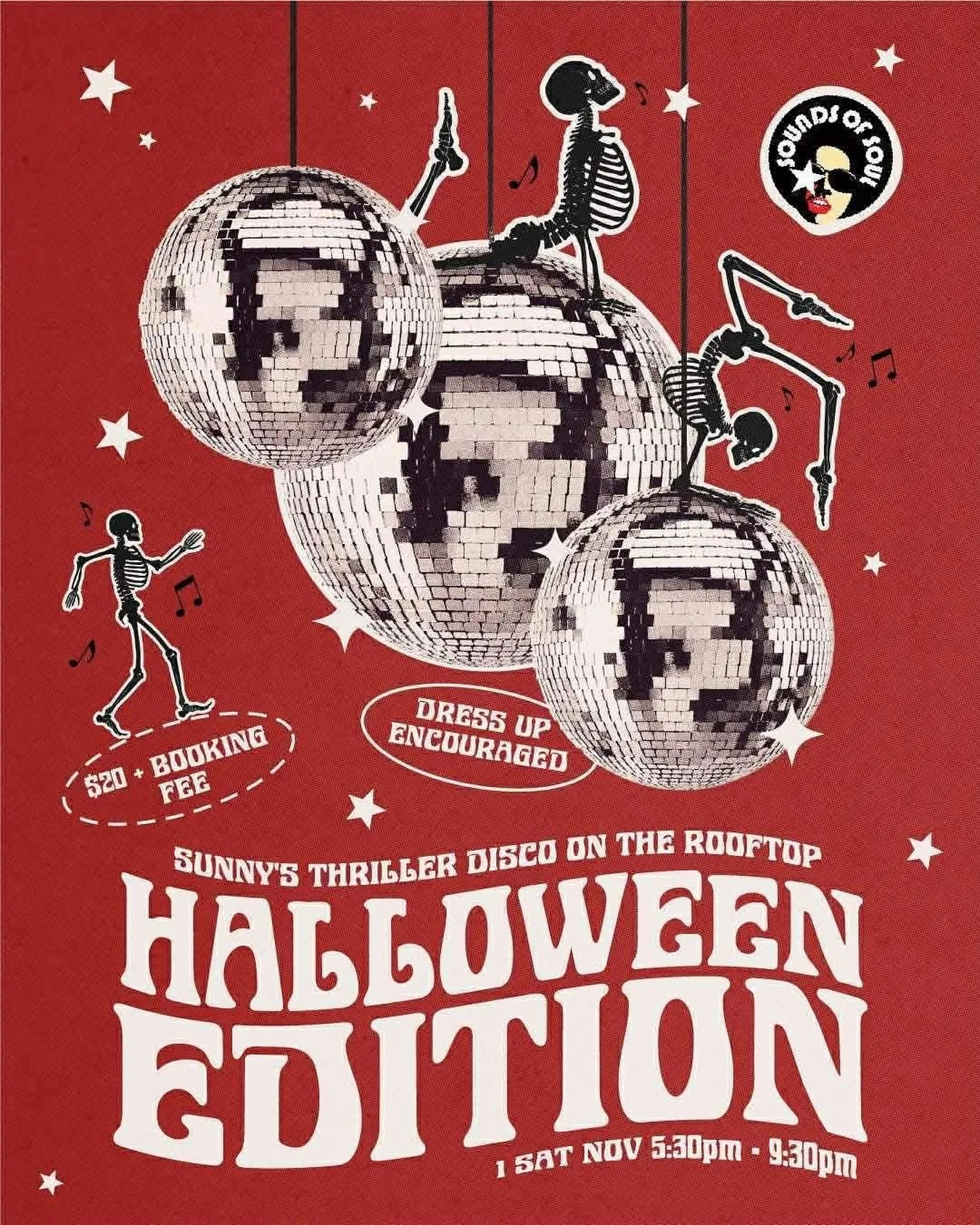 This Saturday! Sunny’s and Sounds of Soul Brisbane are back, bringing a special halloween edition disco the rooftop! 🪩🕺
Crossing all genres and decades in Halloween music! Expect the unexpected with our special edition party. We’ve sea