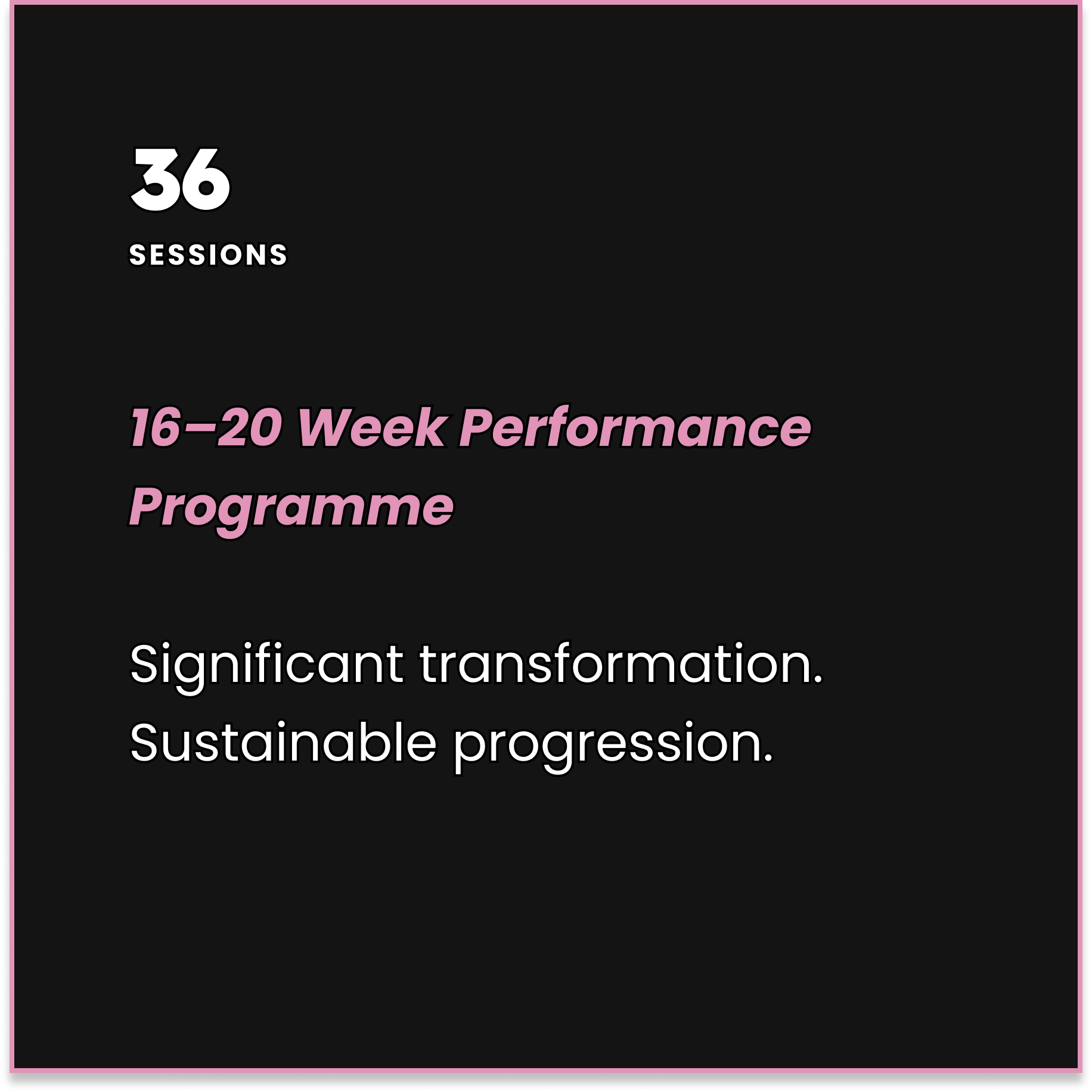 16–20 Week Performance Programme