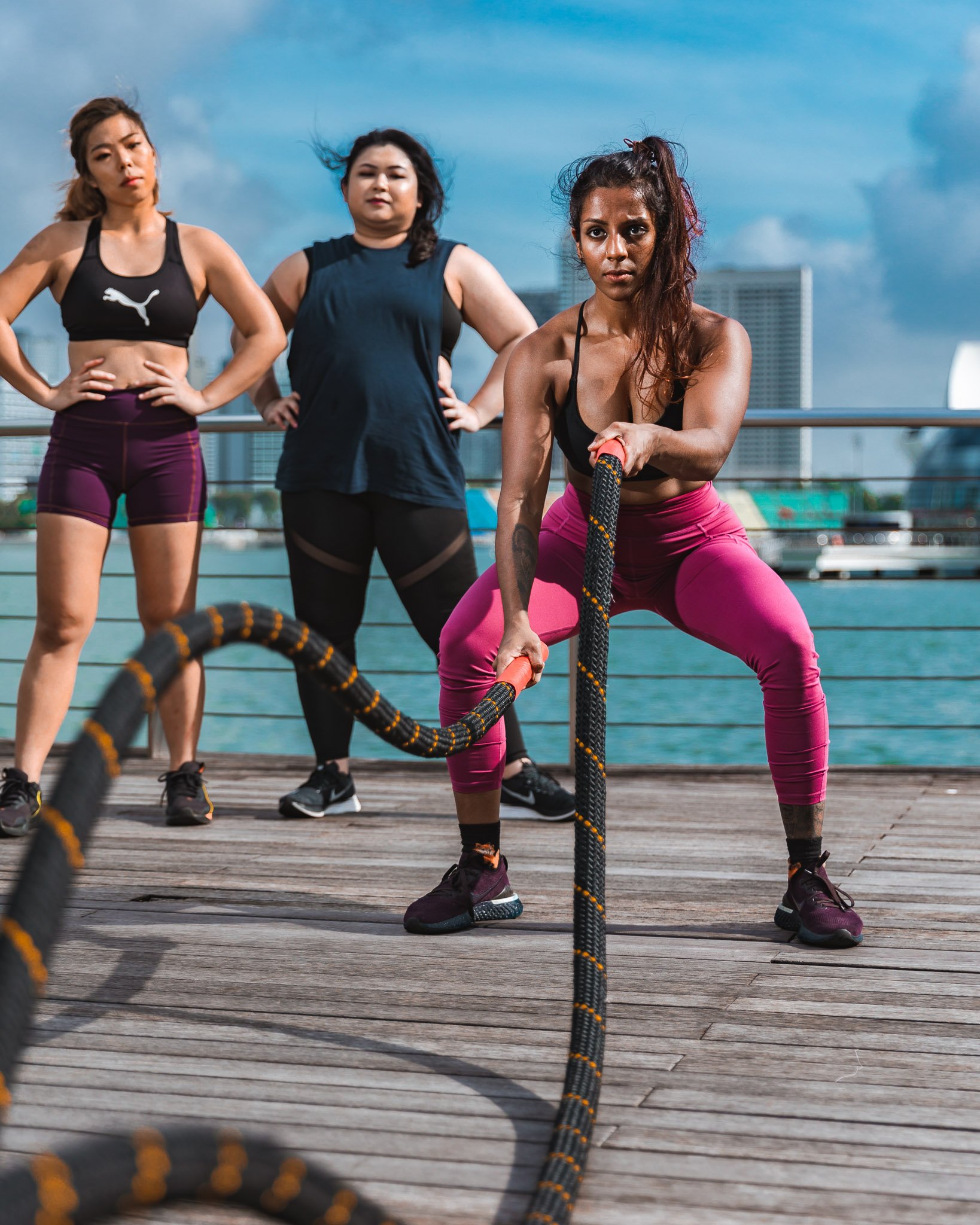 Group strength training workout at MSFIT Singapore with Trainer Priscilla