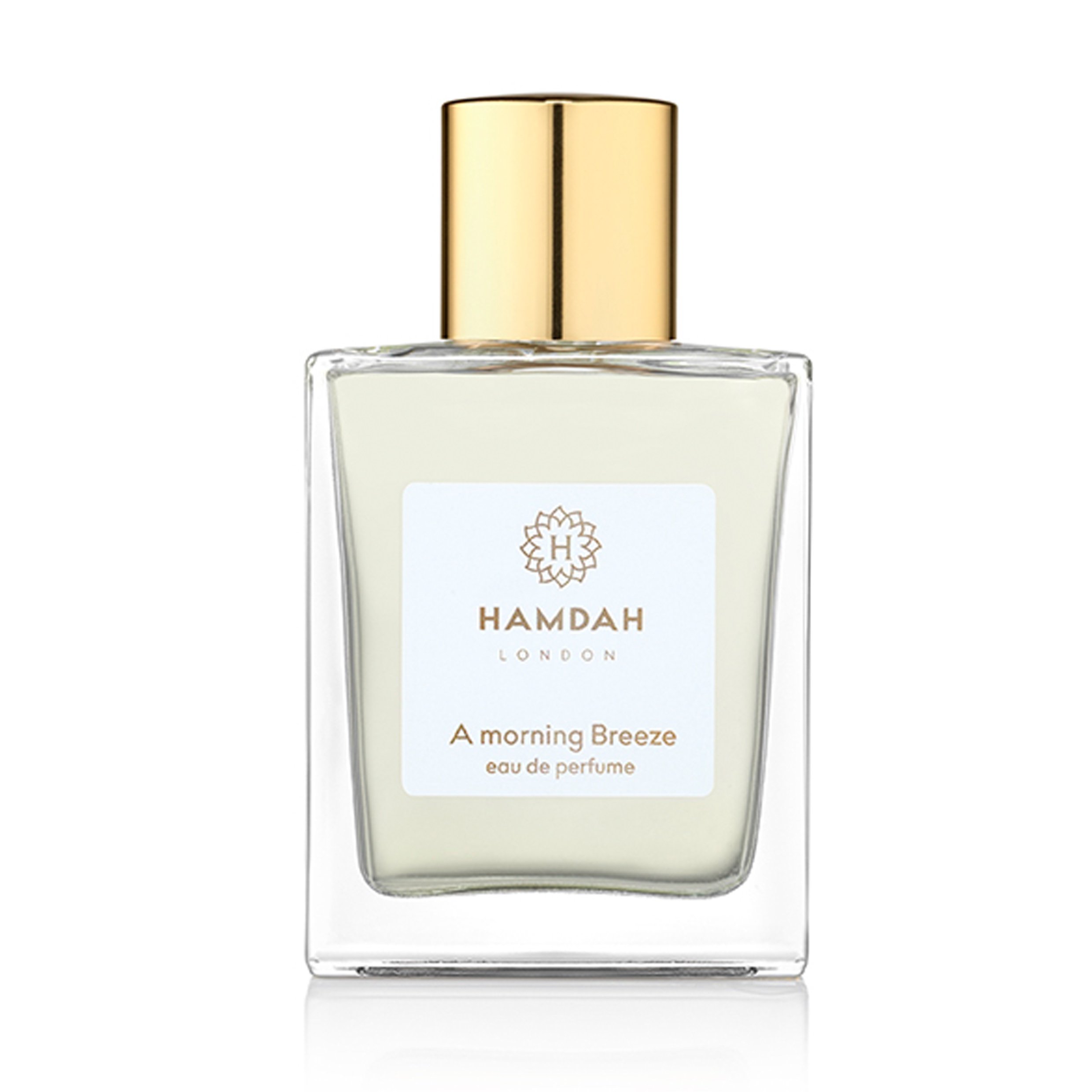 Hamdah London Luxury Bespoke Natural A Morning Breeze Unisex eau de Perfum with Citrus and Marine for Men and Women in a Glass Spray Bottle