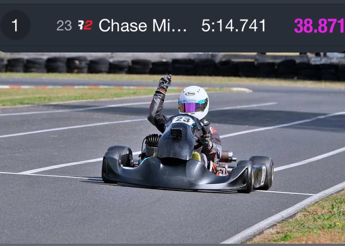 🦅 🙌 OFFICIAL LAP RECORD. 

Chase Milton was flying recently at Orange Kart Club. Looking forward to seeing him convert some more these 🟪&rsquo;s into 🏆&rsquo;s in the future!!

@chase_milton_racing 
@milton_race_engines 
@alphamotorsportau 
@eksk