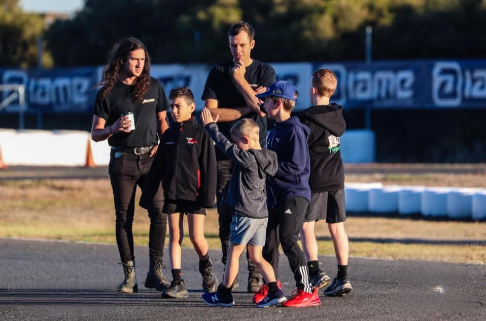 Drivers and team members completing a track walk