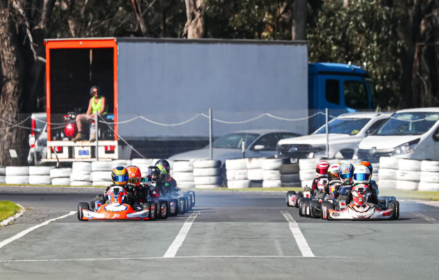 Alpha Motorsport and EKS karts on the front row
