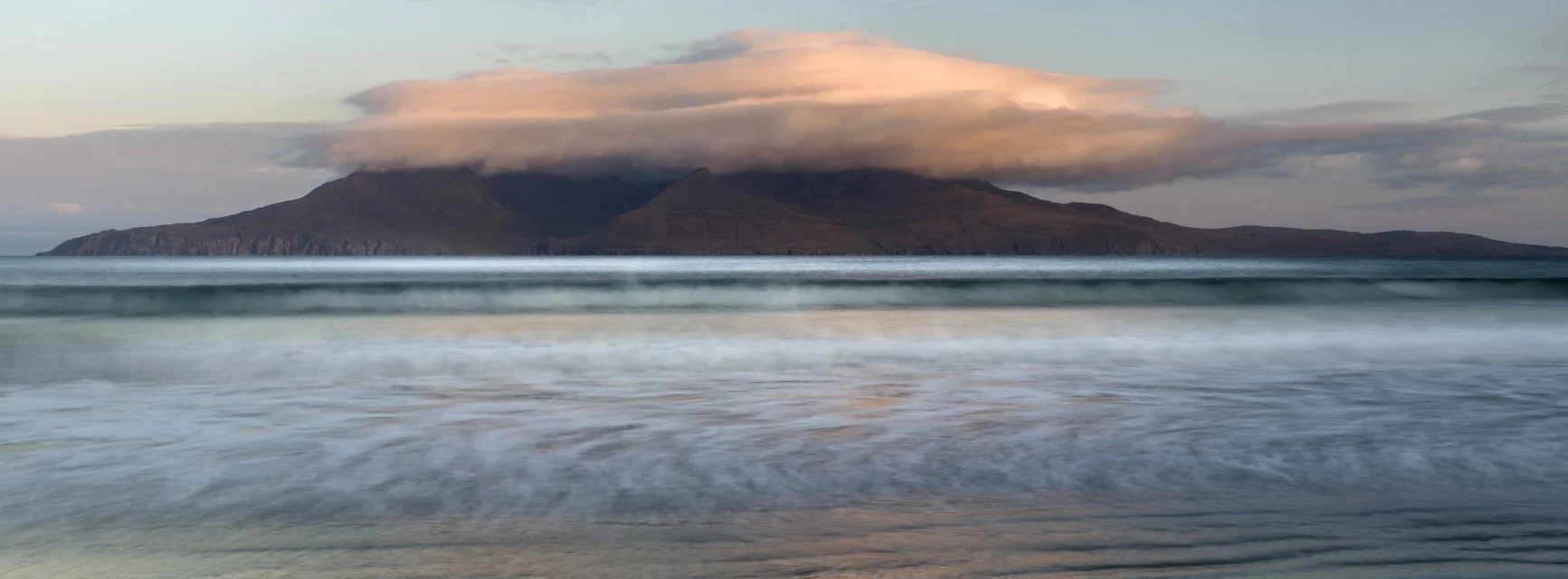 Isle of Rum from Bay of Laig, Eigg
