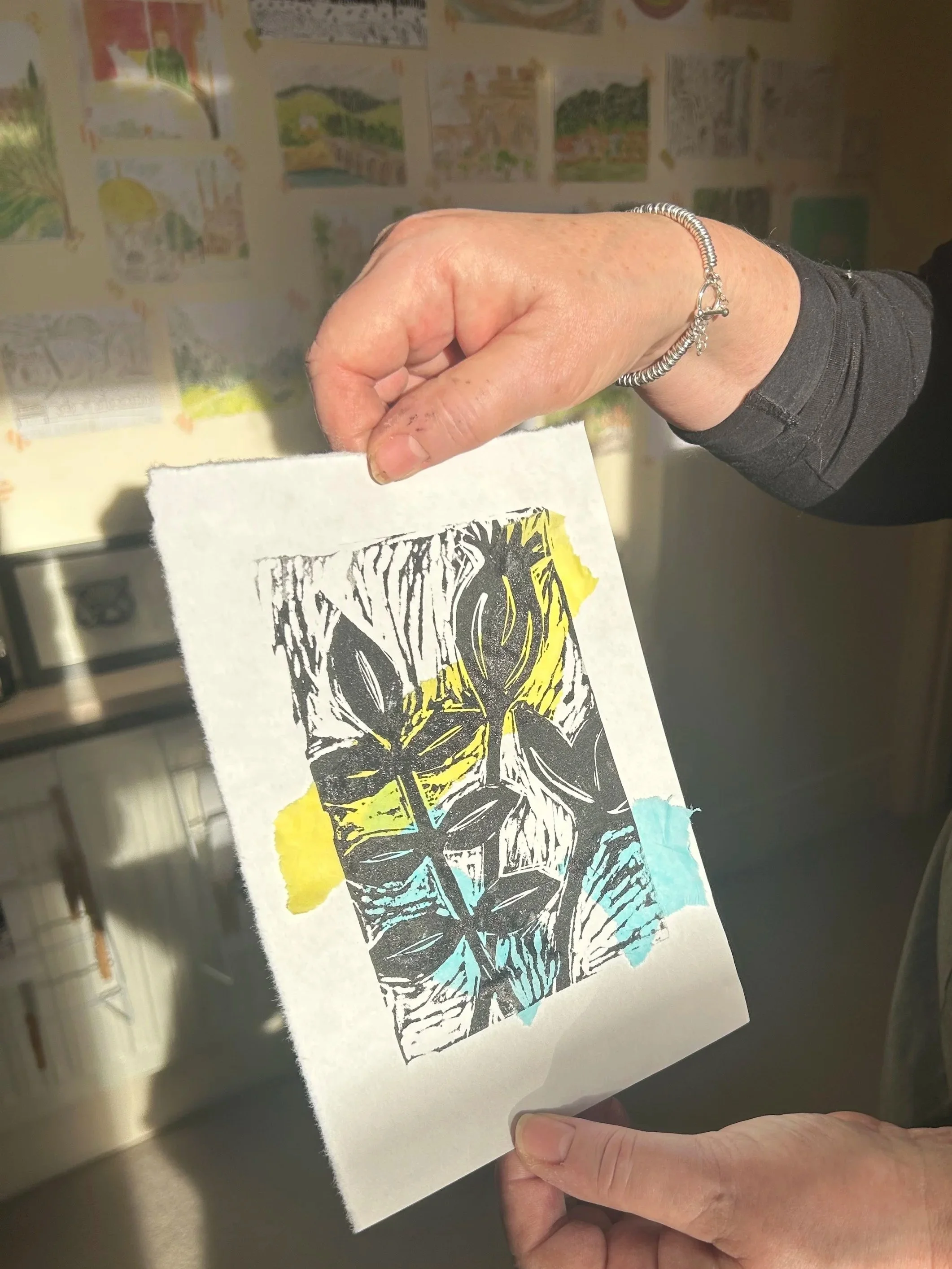 Linocut and Chine Collé