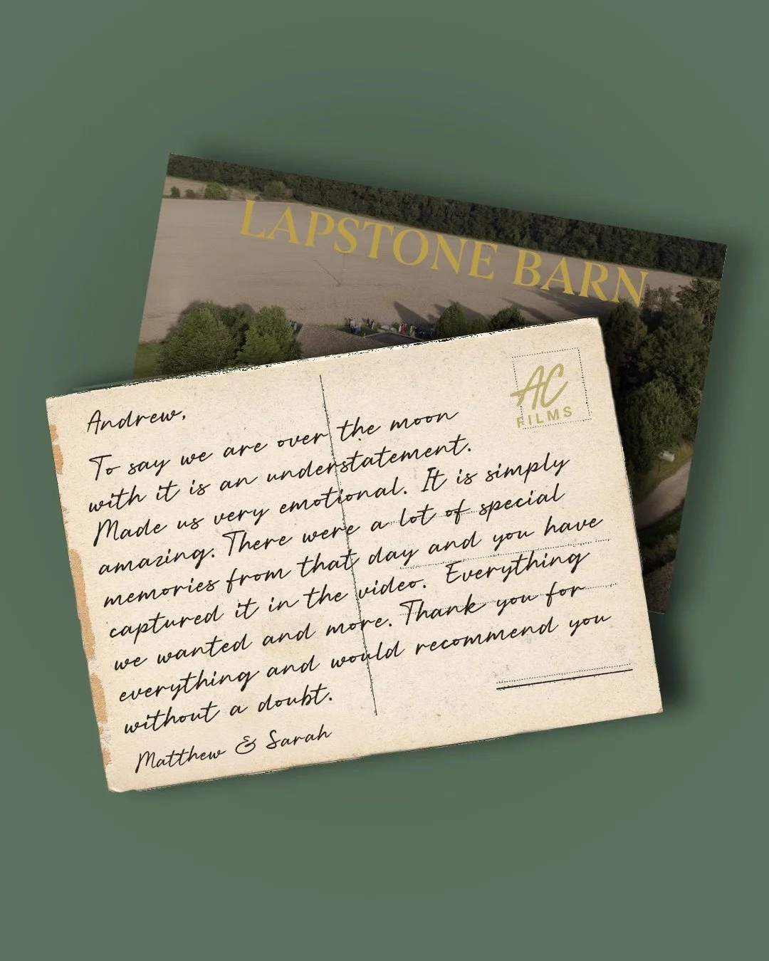 It was an honour to film Sarah &amp; Matthew's wedding @lapstonebarn in December. And they left me this nice review, thank you so much!

We watched the 20 minute film last night, and to say we&rsquo;re over the moon is an understatement. It made us v