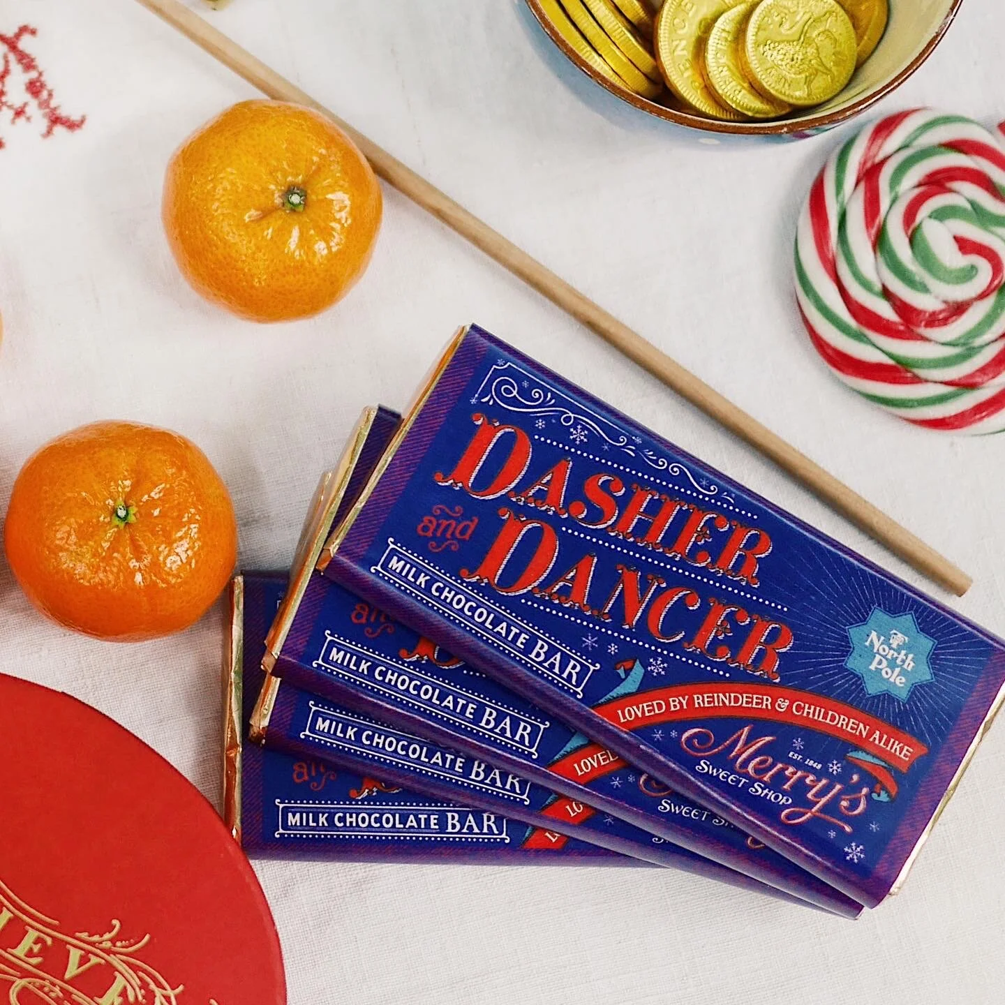 Polar Post Dasher and Dancer Chocolate Bars