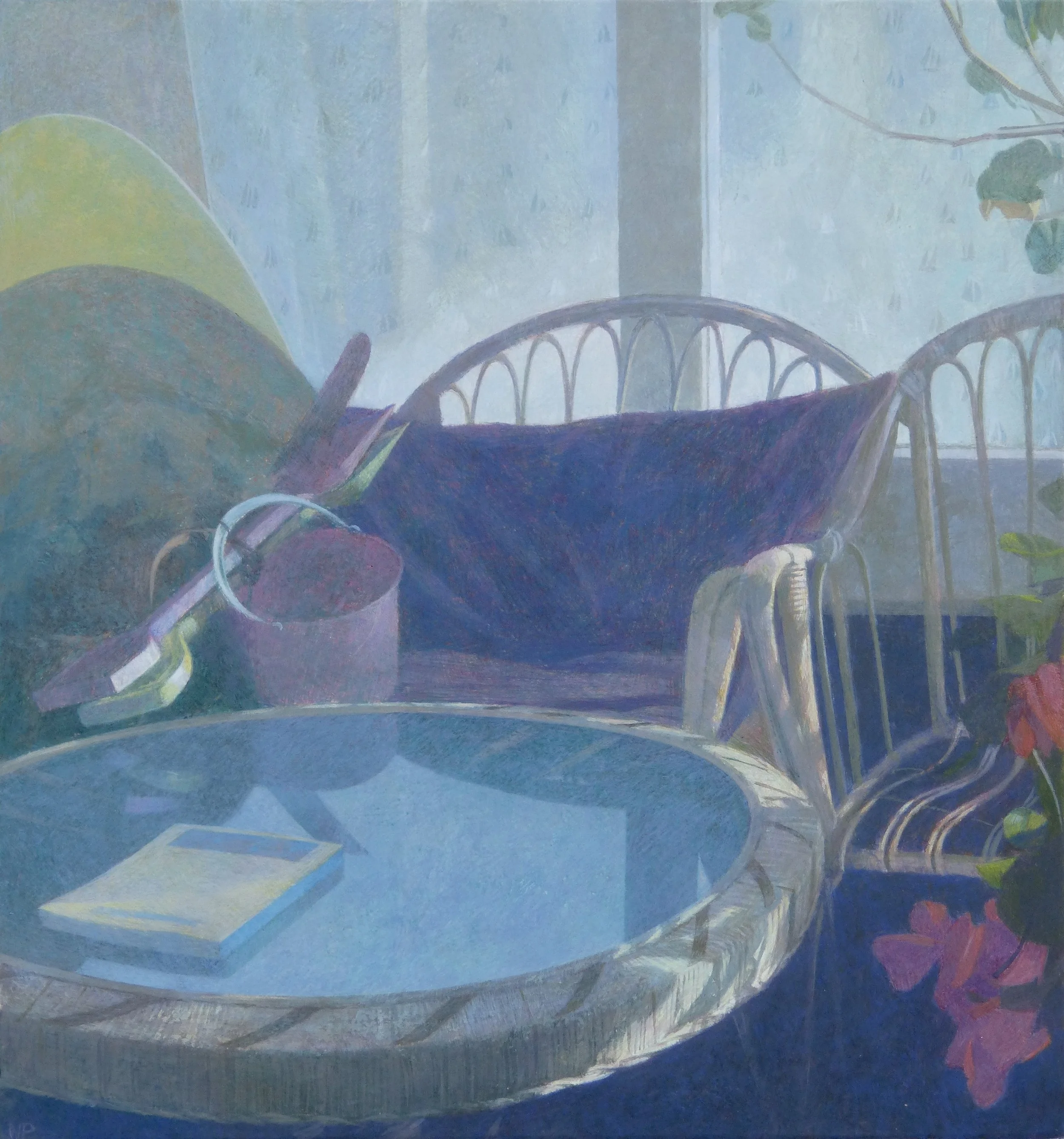 'Frosted Glass, Trevone'
  Egg Tempera On Gesso Panel, 2004  
 22 x 21 cm (With frame 43 x 42 cm) 
  £650 