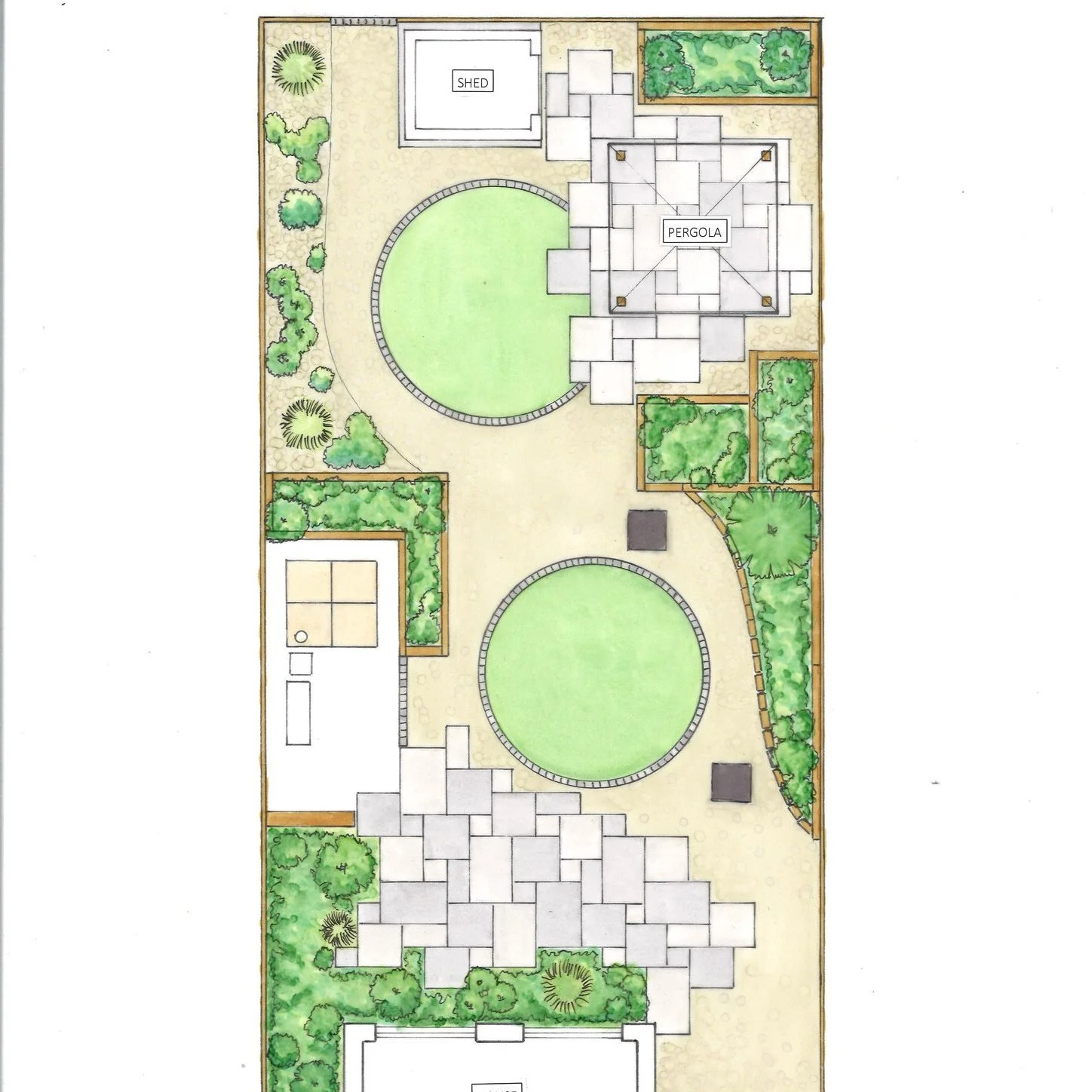 From lines on paper to lines on the ground. ➡
Always satisfying marking out a design on site -  ready for the landscapers to get started 🌿
