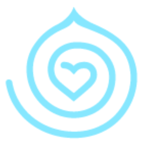 Light blue spiral design with heart shape in the center