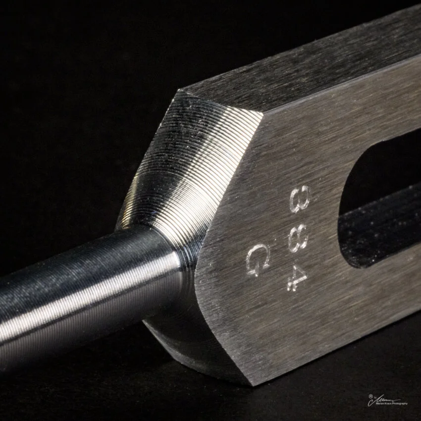 Close up of C tuning fork for sound therapy