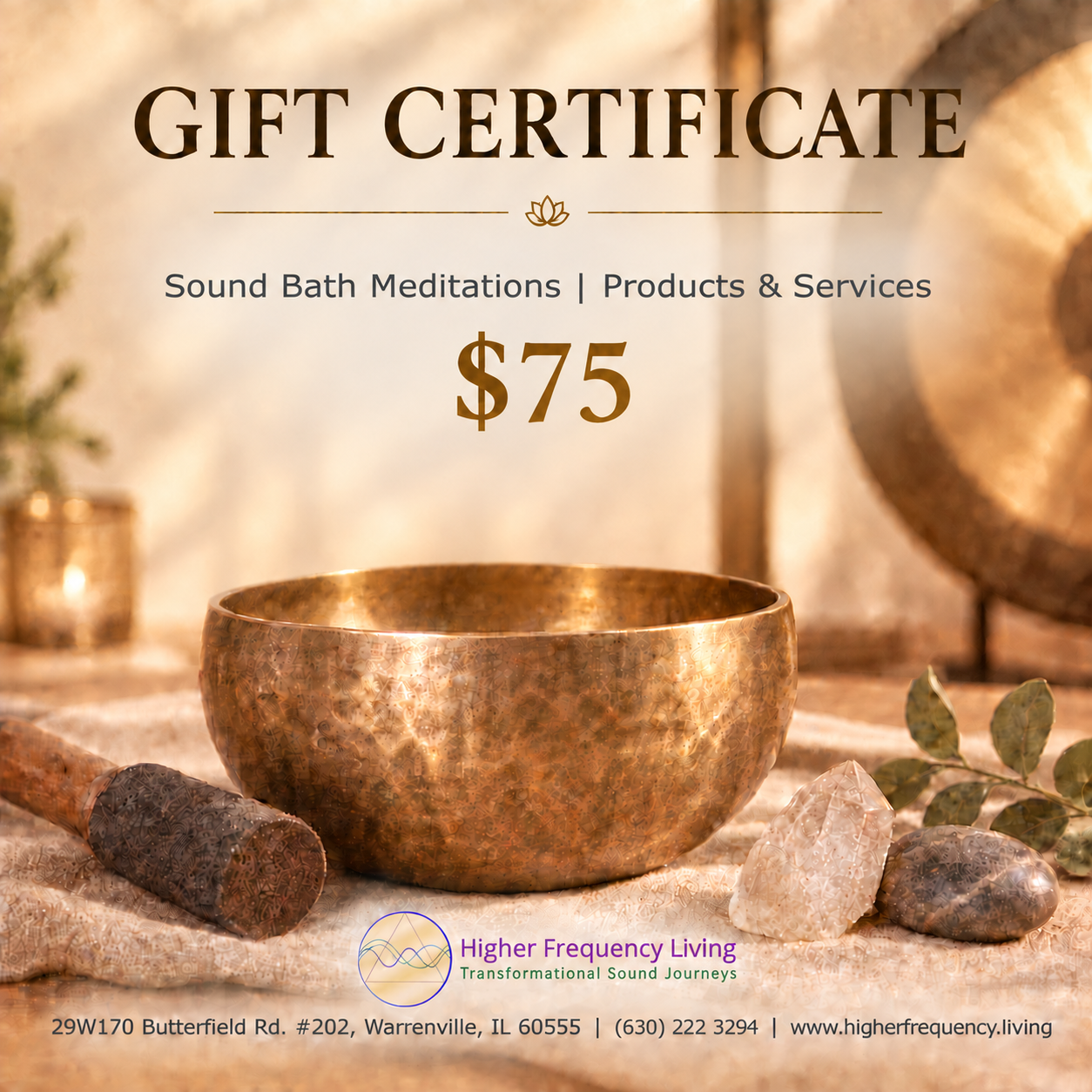 Higher Frequency Living gift certificate for $75..png