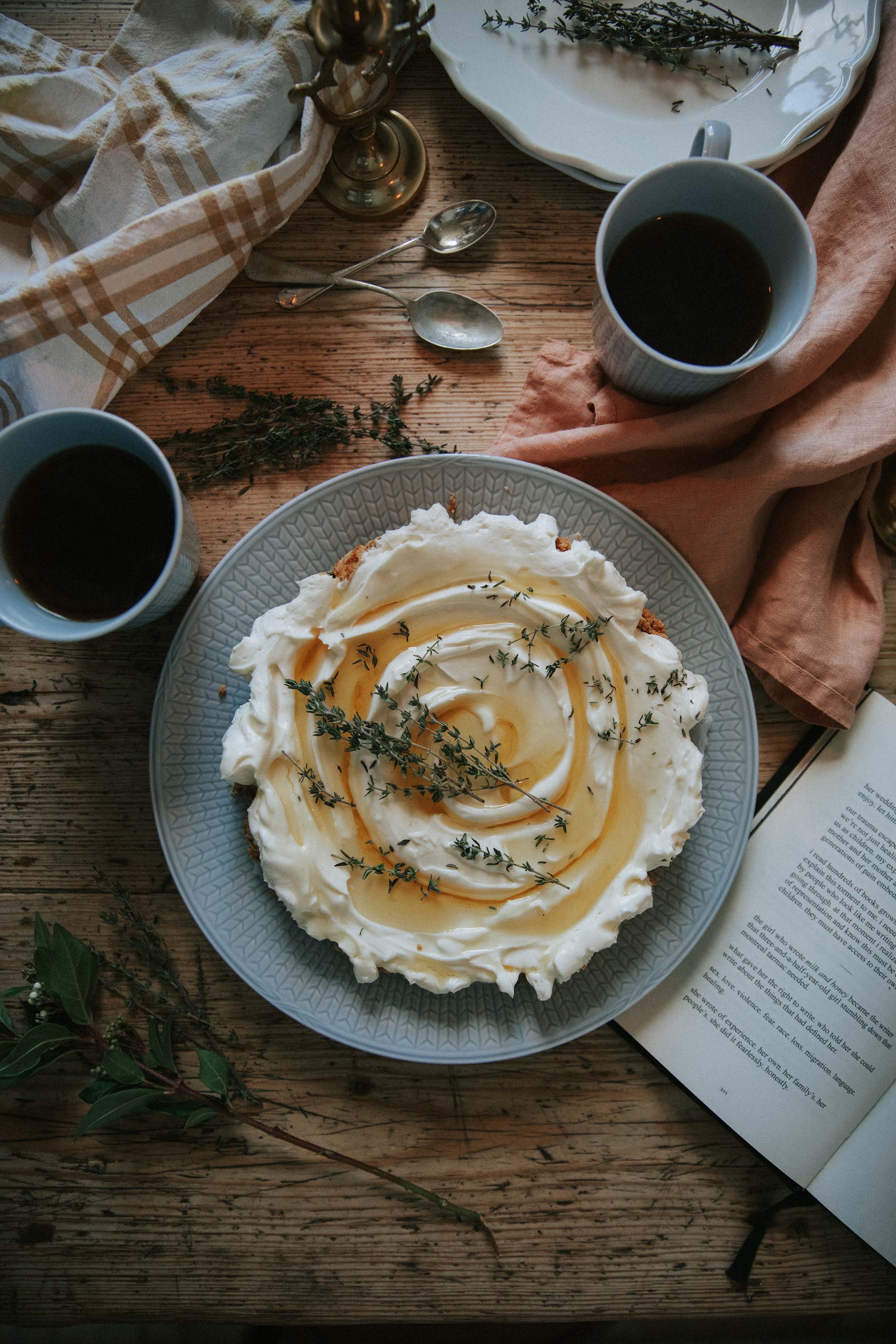 Yoghurt cheesecake with white chocolate &amp; thyme 