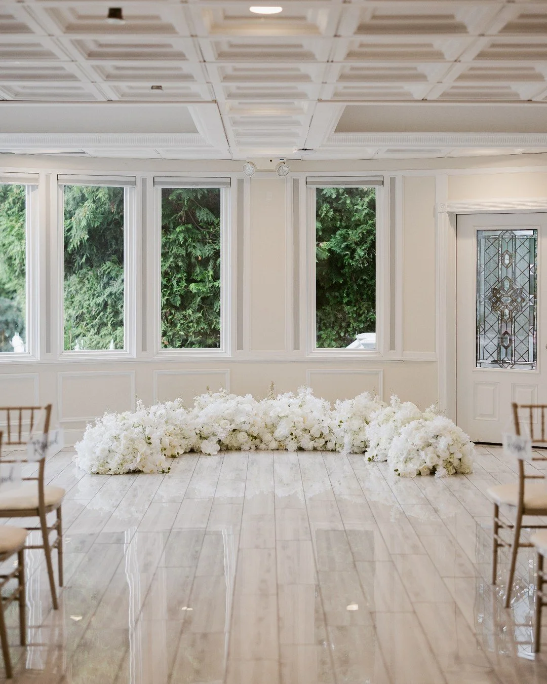 L + Z's ceremony and reception at Valley Regency were nothing short of magical. A luxurious vision in white. From ceremony to reception, dreamy white florals covered the room, top to bottom, in an elegance that can only be accomplished through though