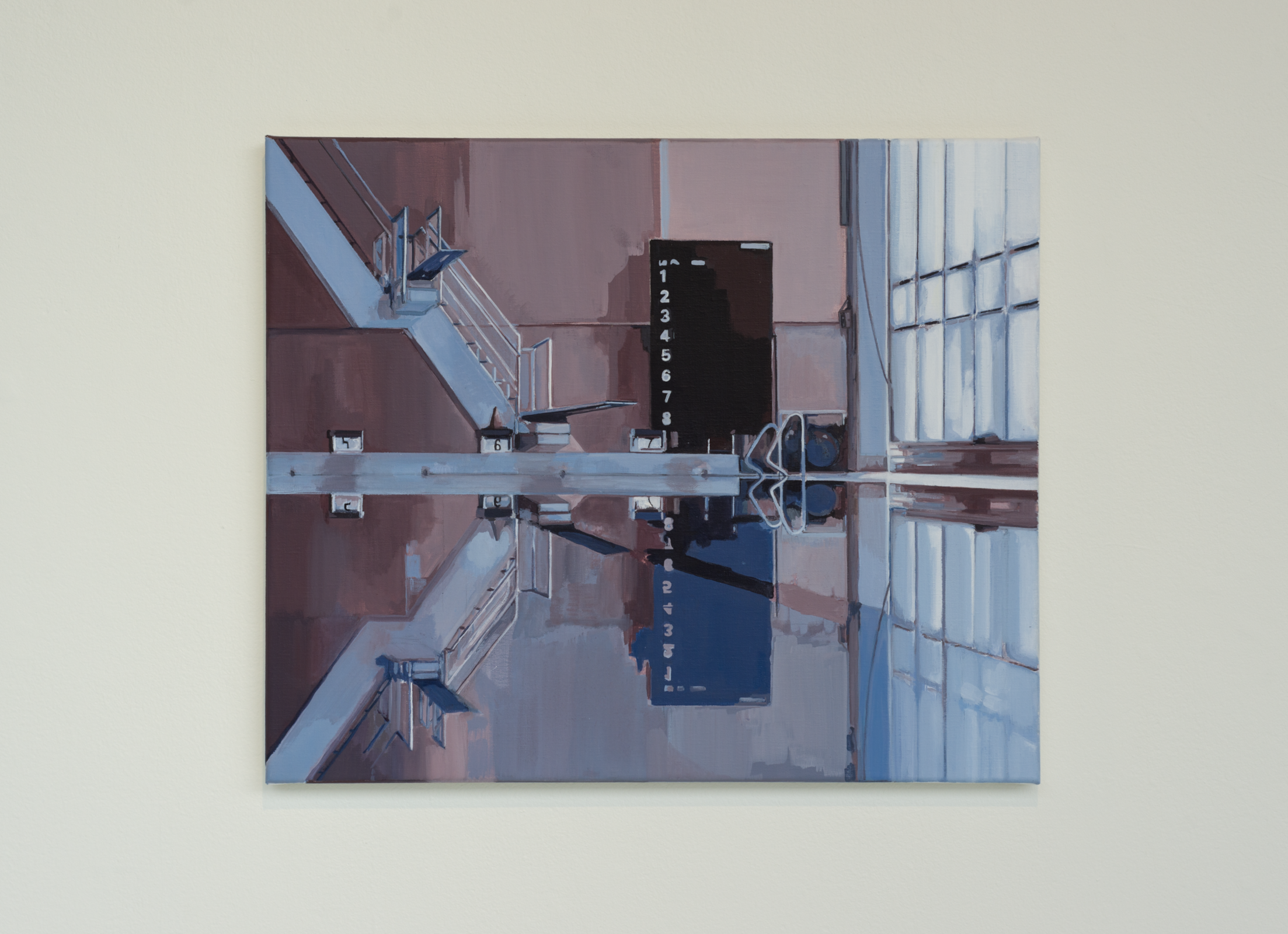«Vandrehistorie #21, Sentralbadet», akryl på lerret, 50 x 60 cm.