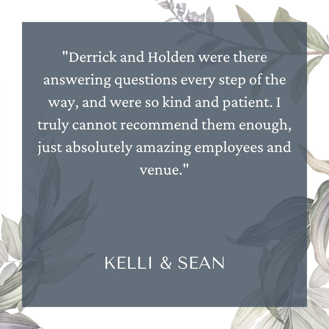 &quot;I had my wedding here almost two weeks ago now, and I just want to say how beautiful this venue is. Everything went absolutely perfect and so smooth, the day of coordinators were fantastic (Danielle and Tammy!) but also Derrick and Holden were 