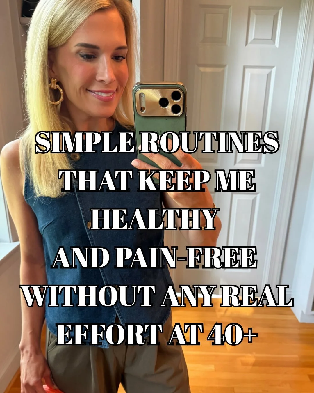 Comment YES PLEASE below and I&rsquo;ll DM you the details! If you don&rsquo;t get a DM promptly, you can always use the link in my profile to shop.
SIMPLE routines that keep me feeling healthy, strong and pain-free at 40+ without taking over my enti
