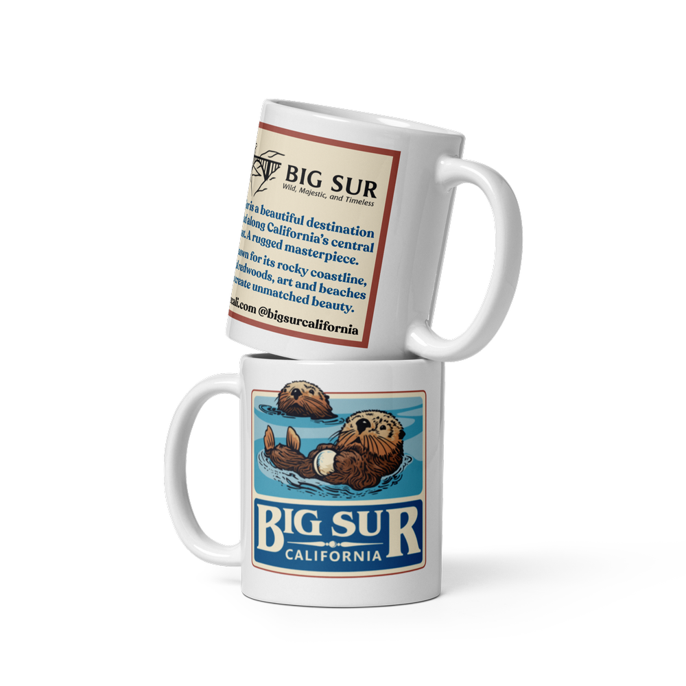 Big Sur California Sea Otter White Glossy Mug Coffee Cup
