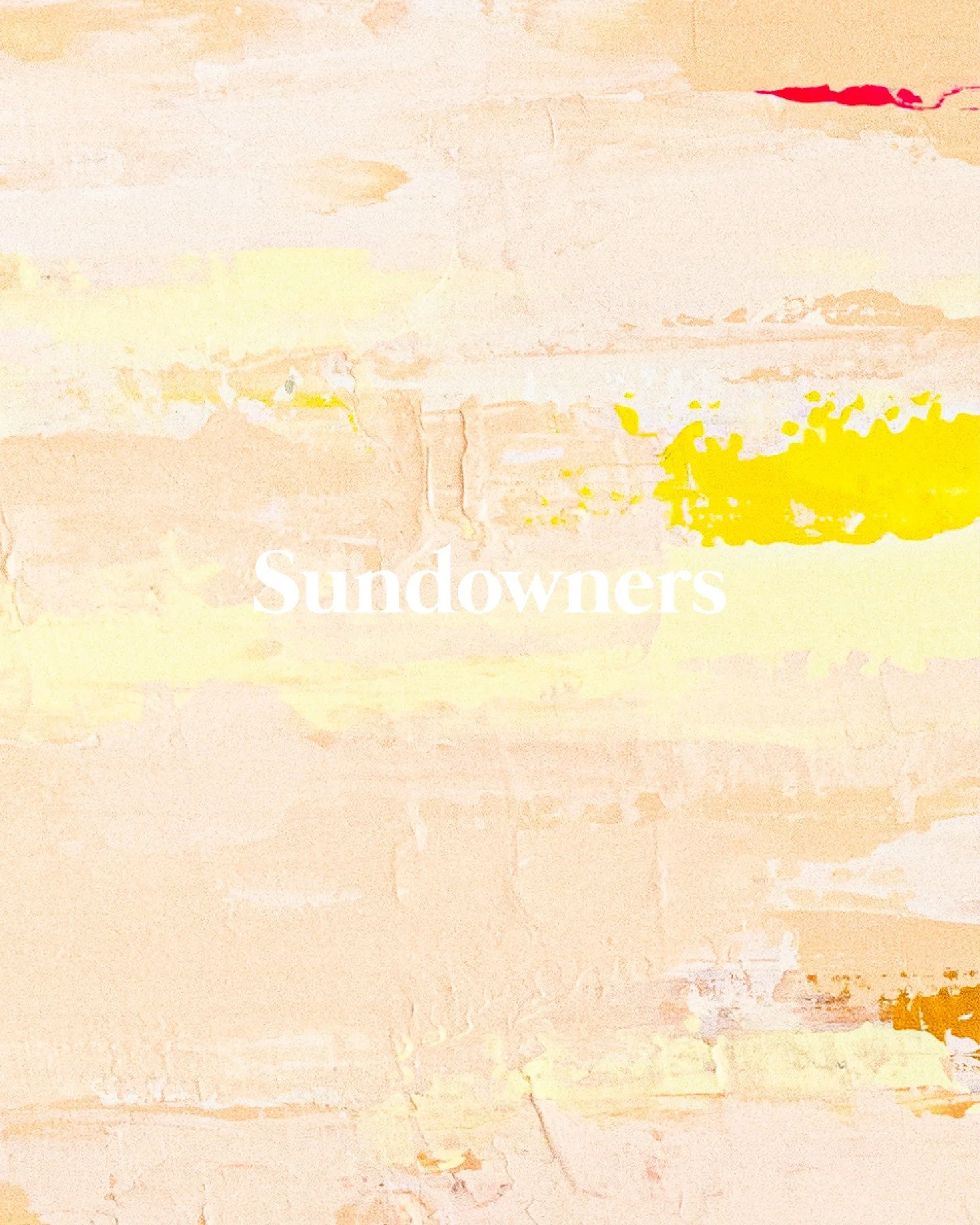 SUNDOWNERS
Acrylic on canvas, framed in white wood
60 &times; 42cm 
The day exhales.
Skin salty, hearts open.
Heat fades, the sky softens, connection found in silence and sand.

On show and available to purchase at @artforyouthlondon all this week.

