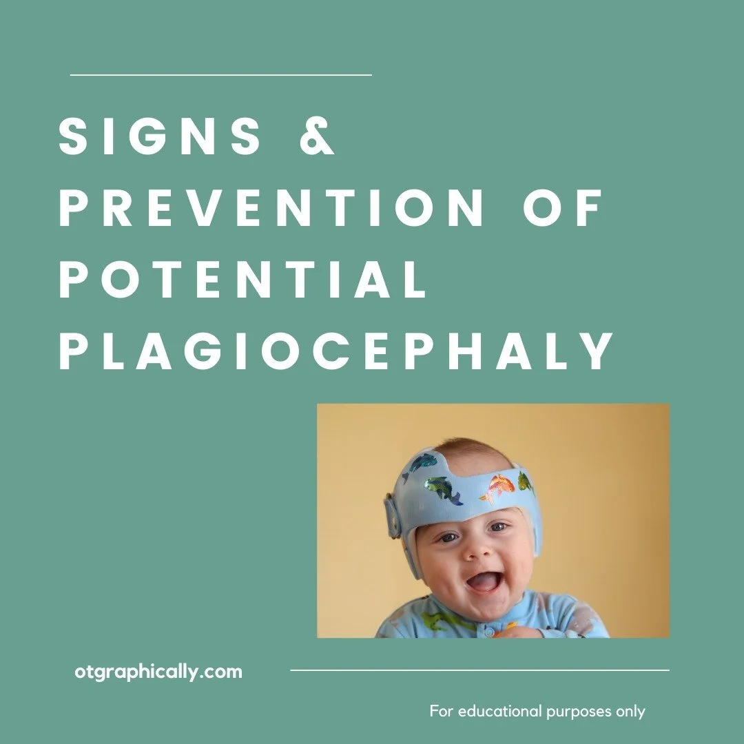 As a new mom and pediatric OT, I had a lot of friends asking about plagiocephaly and helmets vs. no helmets. I didn't know the current evidence for it so I dove in and found a few well-done studies about best practices. 

In a nutshell, caregiver edu