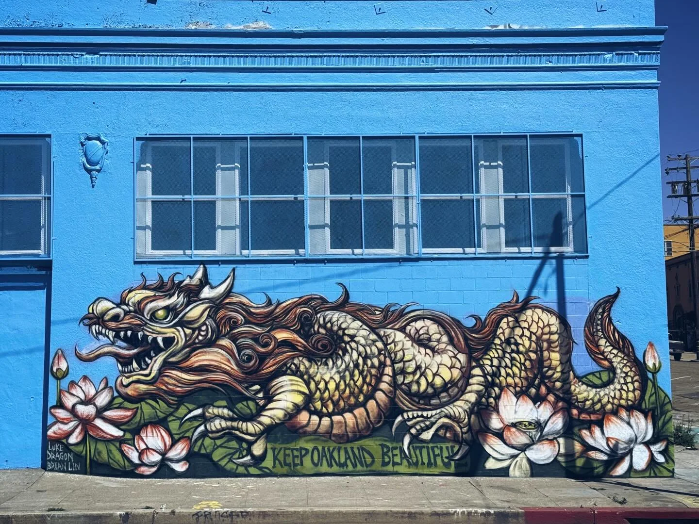 Building this block in Oakland with Keep Oakland Beautiful. New plantings, removal of trash, fresh paint and art all make it indeed, beautiful! More to come.
.
Latest artistic contribution by @lukedragon.art 
.
@keepoaklandbeautiful 💚
#333Arts #oakl