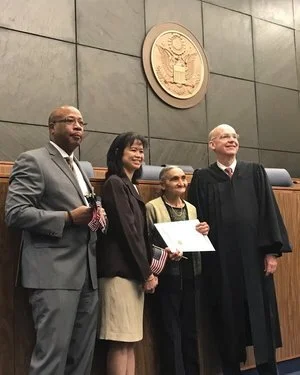 Distinguished guest speaker at the Naturalization ceremony
