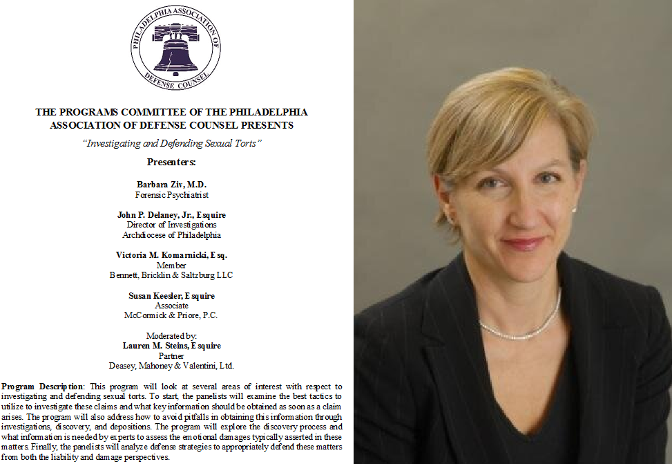 BBS Member, Victoria M. Komarnicki, spoke on the Philadelphia Association of Defense Counsel panel on February 21, 2023