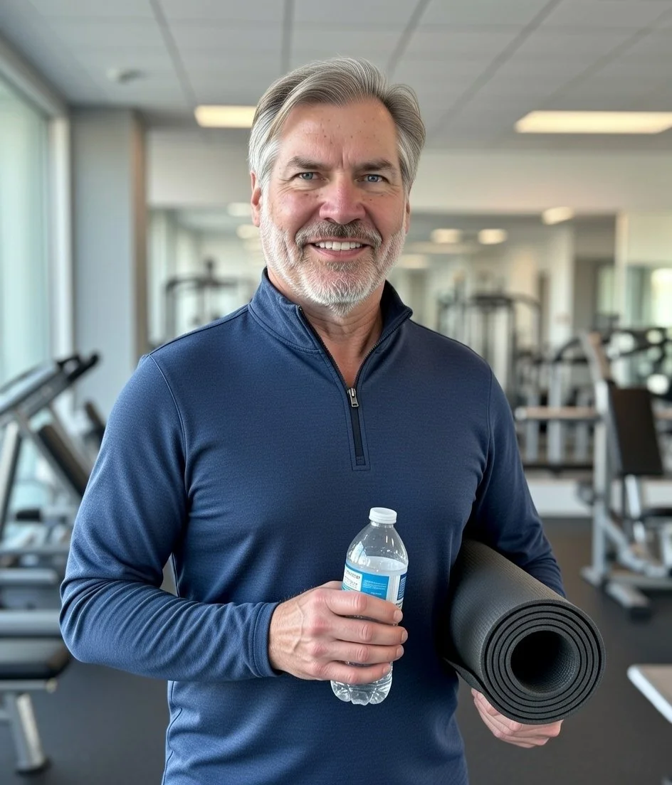 Peter Dmytro Geleta going to Yoga Class at the gym and considering New Years Resolutions for a Business