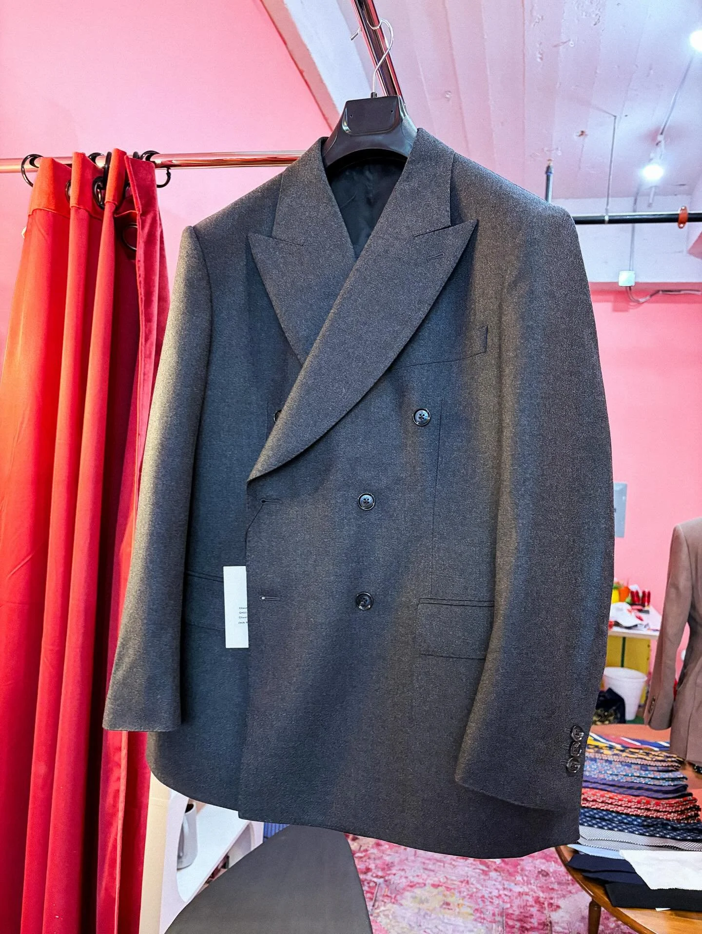 Beautiful flannel suit for a client. Perfect the cold weather in NYC. I wish I could make flannel suits for the horses the park rangers abuse. No horse should be forced to be a cop. Horses are majestic, and beautiful and don&rsquo;t beat their wives.