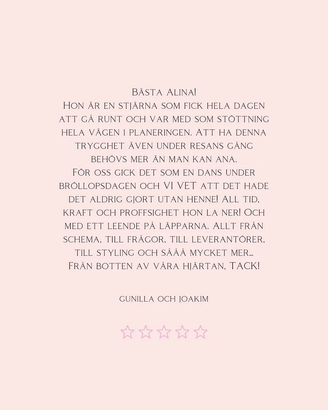 ✨ GUNILLA &amp; JOAKIM ✨

Fantastiska, underbara, genomgoda ni! GRATTIS till er som idag firar er f&ouml;rsta br&ouml;llopsdag och tack tack TACK f&ouml;r att jag fick den stora &auml;ran att vara en del av den! 🤍

📸: @bymaizoni 
👰&zwj;♀️: @gunill