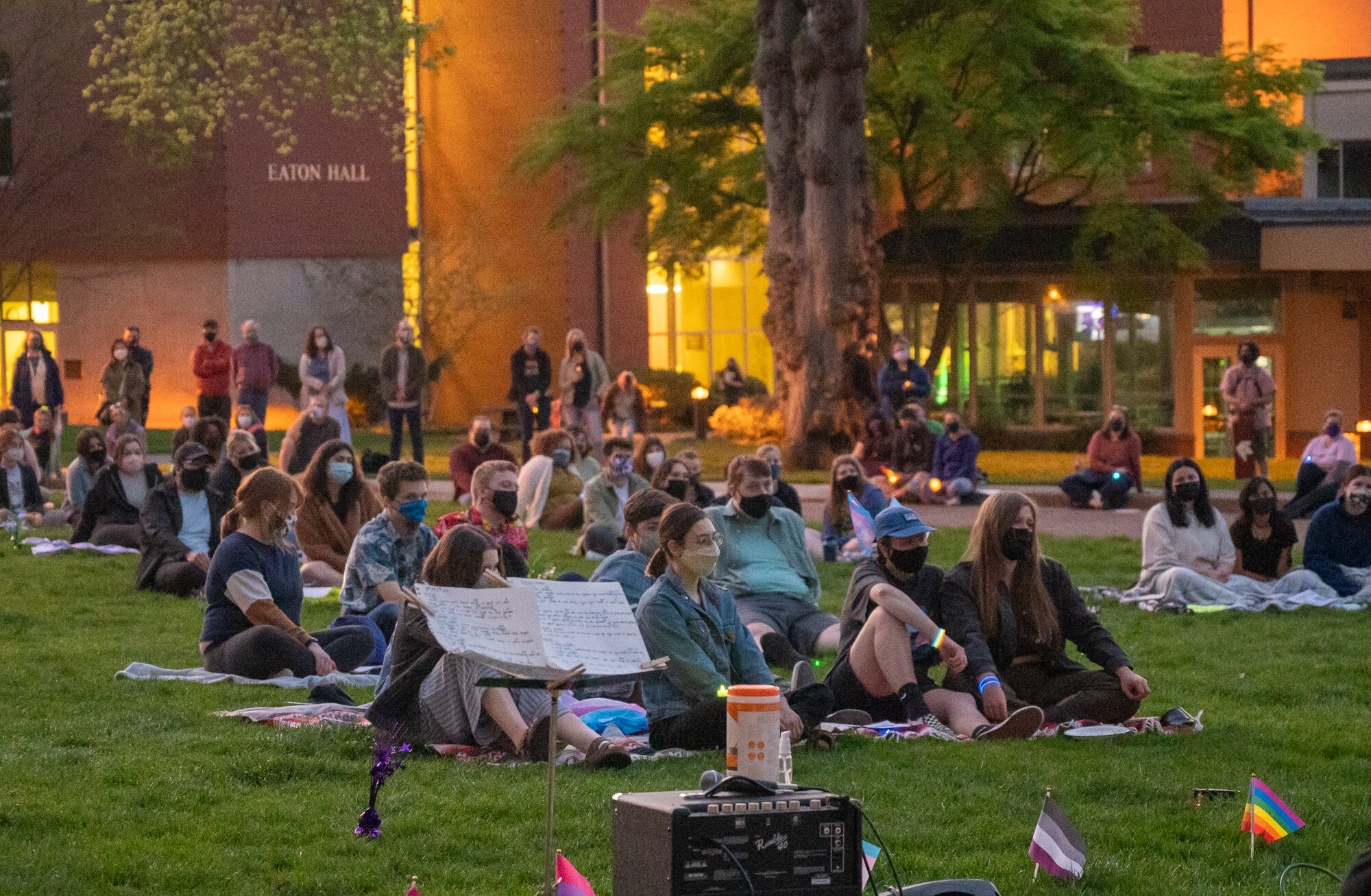 Over 100 students, alumni, staff and faculty gathered in Tiffany Loop Friday night.